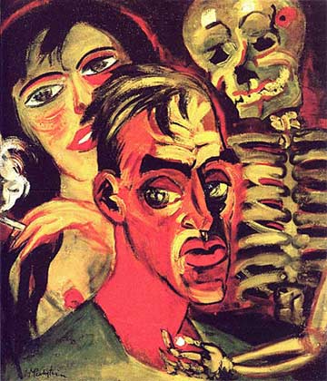 "Self Portrait with Death" - Max Pechstein. Oil on canvas. 1920. 