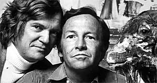 Screen capture of Robert Hughes and Robert Rauschenberg from The Mona Lisa Curse.