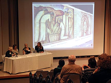 The "Picturing Mexico: Alfredo Ramos Martínez Symposium" held in the Humanities Auditorium of Scripps College, March 23, 2014. Photo by Mark Vallen ©.