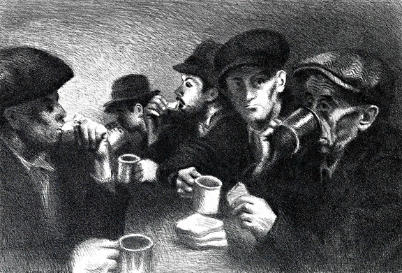 The Mission - Raphael Soyer. Lithograph. 1933. The Mission - Raphael Soyer. Lithograph. 1933.