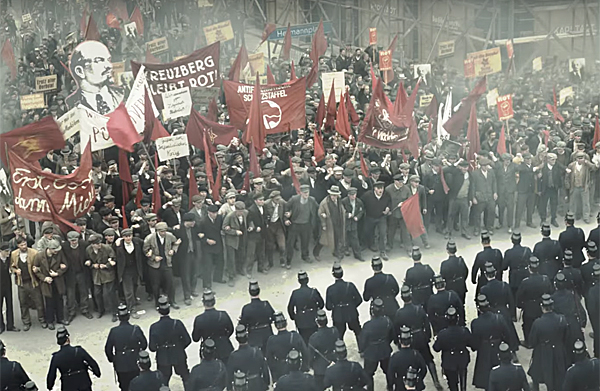 Babylon Berlin depiction of May 1, 1929. Blutmai (Bloody May) Photo: © Sky 1